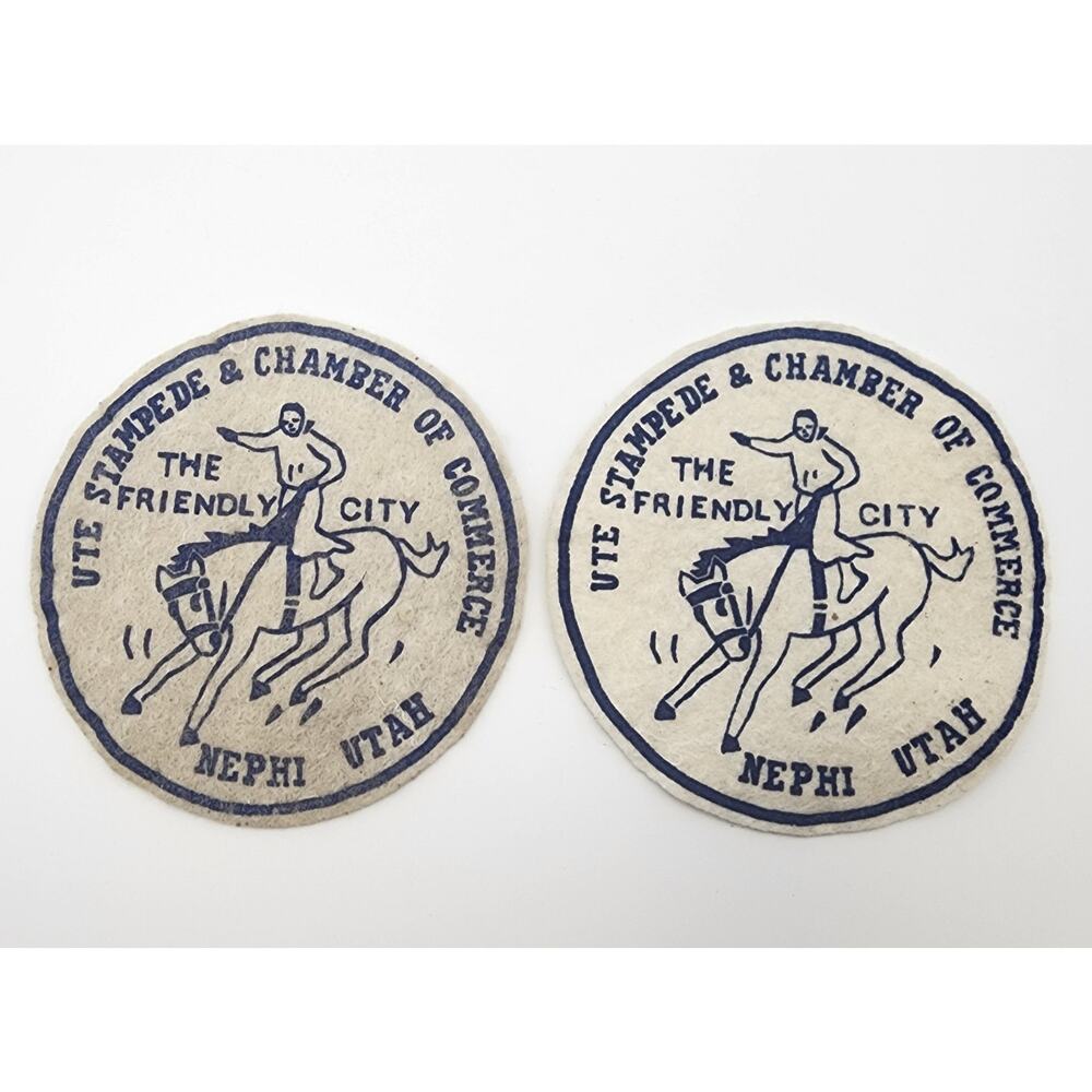 Lot of 2 Vintage Nephi Utah UTE Stampede & Chamber of Commerce Patch Badge - 3"